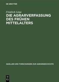Cover: 9783828250659 | Die Agrarverfassung des frühen Mittelalters | Friedrich Lütge | Buch