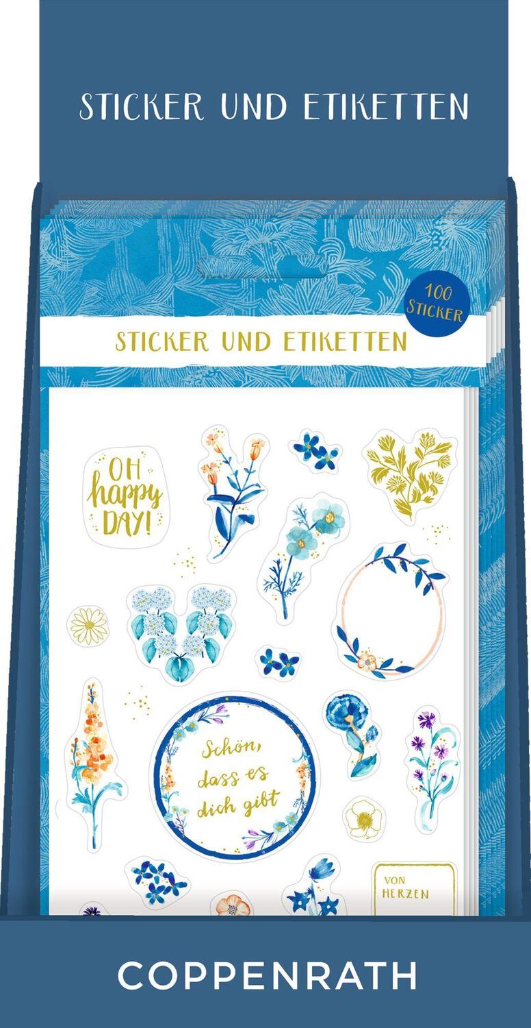 Bild: 4050003955582 | Sticker und Etiketten | Stickerbogen mit 100 Stickern (All about blue)