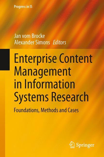 Cover: 9783642397141 | Enterprise Content Management in Information Systems Research | Buch