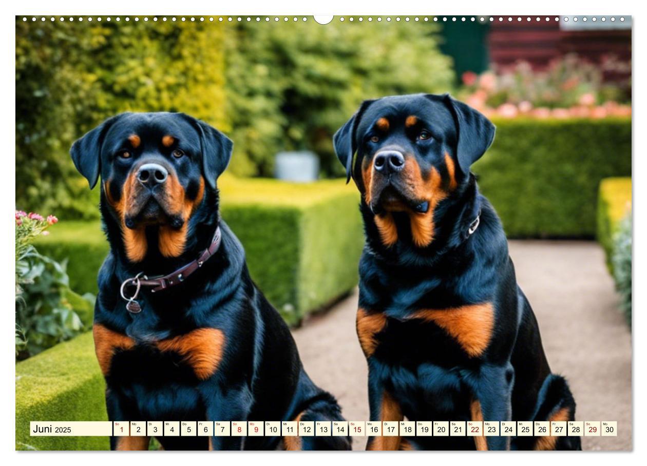 Bild: 9783457128886 | Rottweiler - die Beschützer (Wandkalender 2025 DIN A2 quer),...