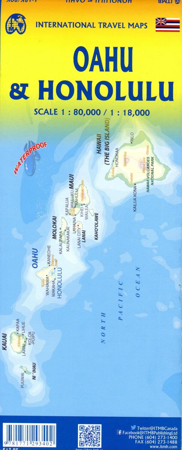 Bild: 9781771293402 | Honolulu & Oahu | ITM Travel Reference Map 1:18000 | (Land-)Karte