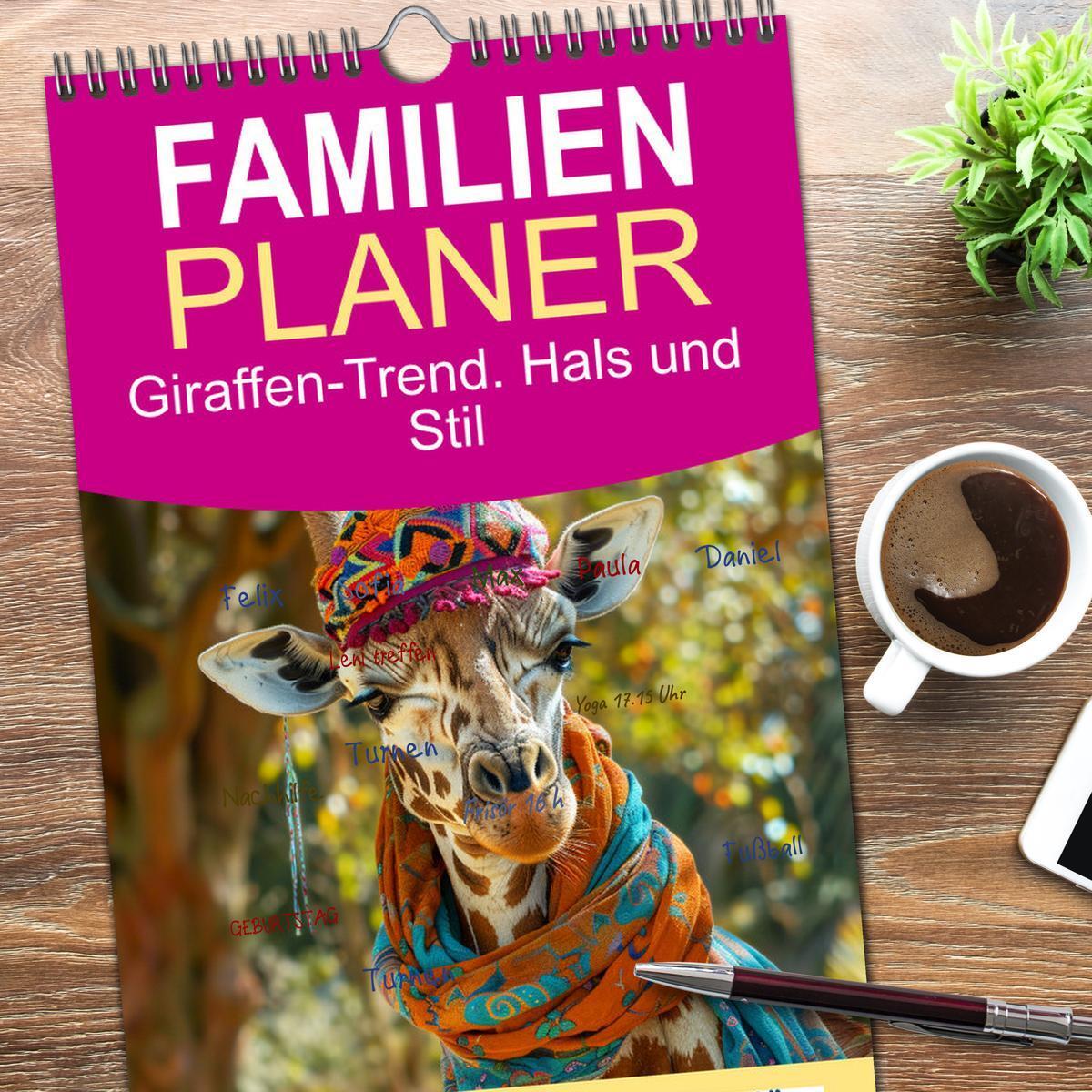 Bild: 9783457193136 | Familienplaner 2025 - Giraffen-Trend. Hals und Stil mit 5 Spalten...