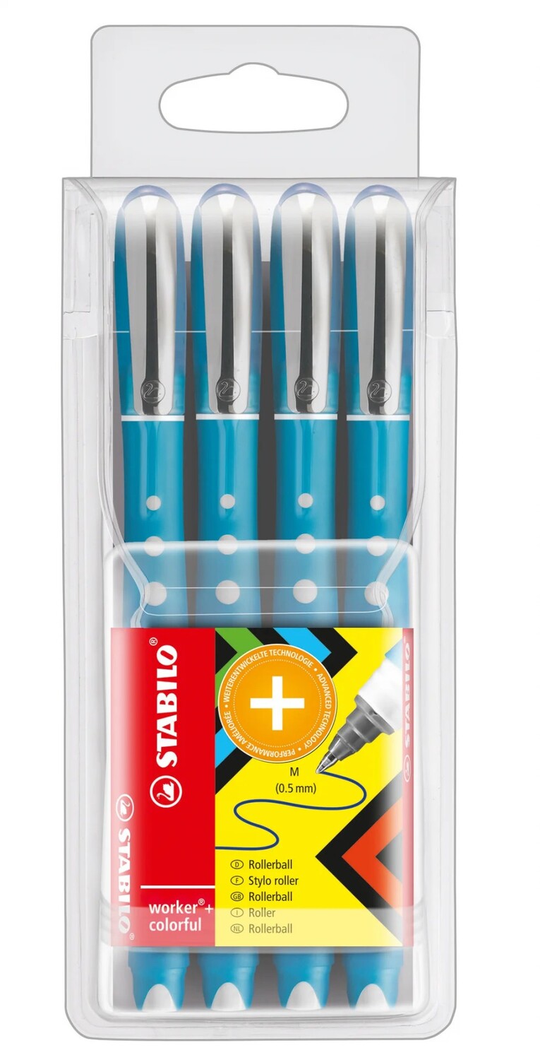 Cover: 4006381420136 | STABILO Tintenroller worker+ Medium blau 4er Set | 2019/4-41 | 2021