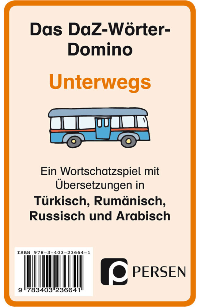 Cover: 9783403236641 | Das DaZ-Wörter-Domino: Unterwegs, Kartenspiel | Kirschbaum (u. a.)
