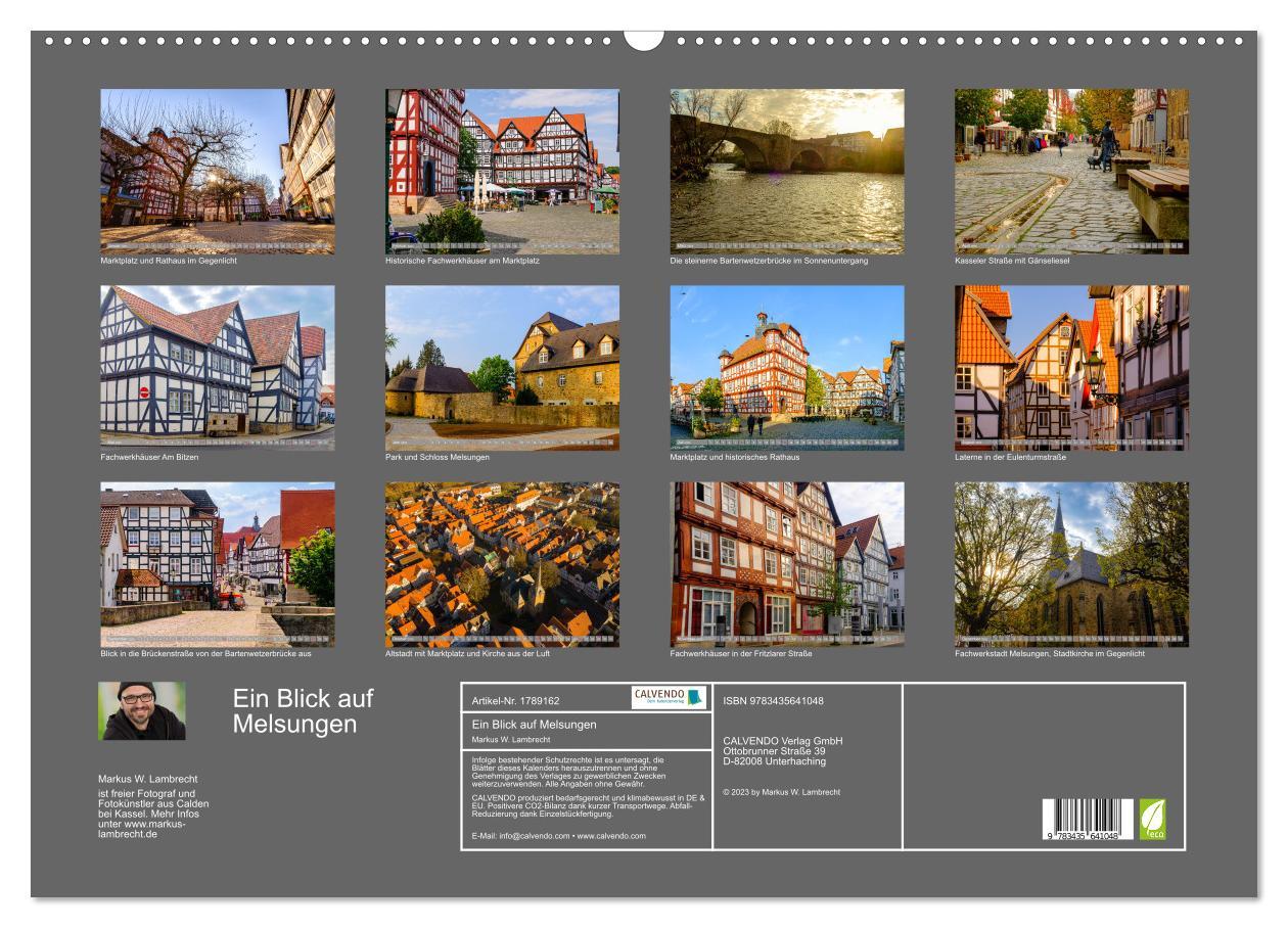 Bild: 9783435641048 | Ein Blick auf Melsungen (Wandkalender 2025 DIN A2 quer), CALVENDO...