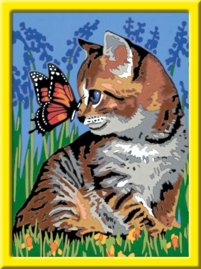 Bild: 4005556286515 | Katze mit Schmetterling. Malen nach Zahlen Serie D | Spiel | Deutsch