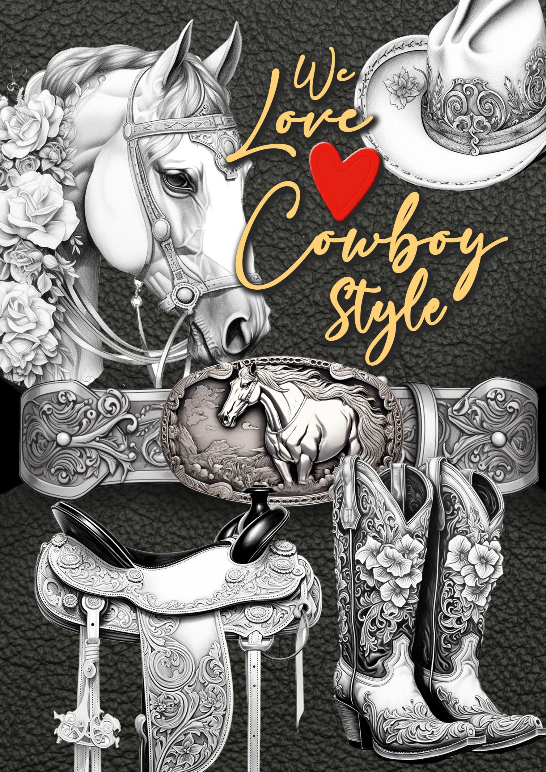 Cover: 9783758442100 | We love Cowboy Style Coloring Book for Adults | Monsoon Publishing