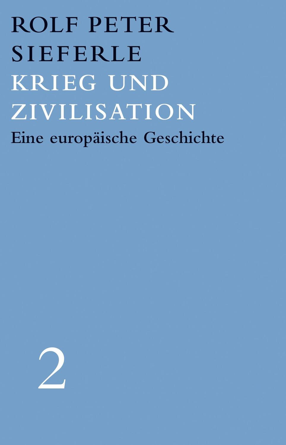 Cover: 9783944872551 | Krieg und Zivilisation | Rolf Peter Sieferle | Buch | Deutsch | 2019
