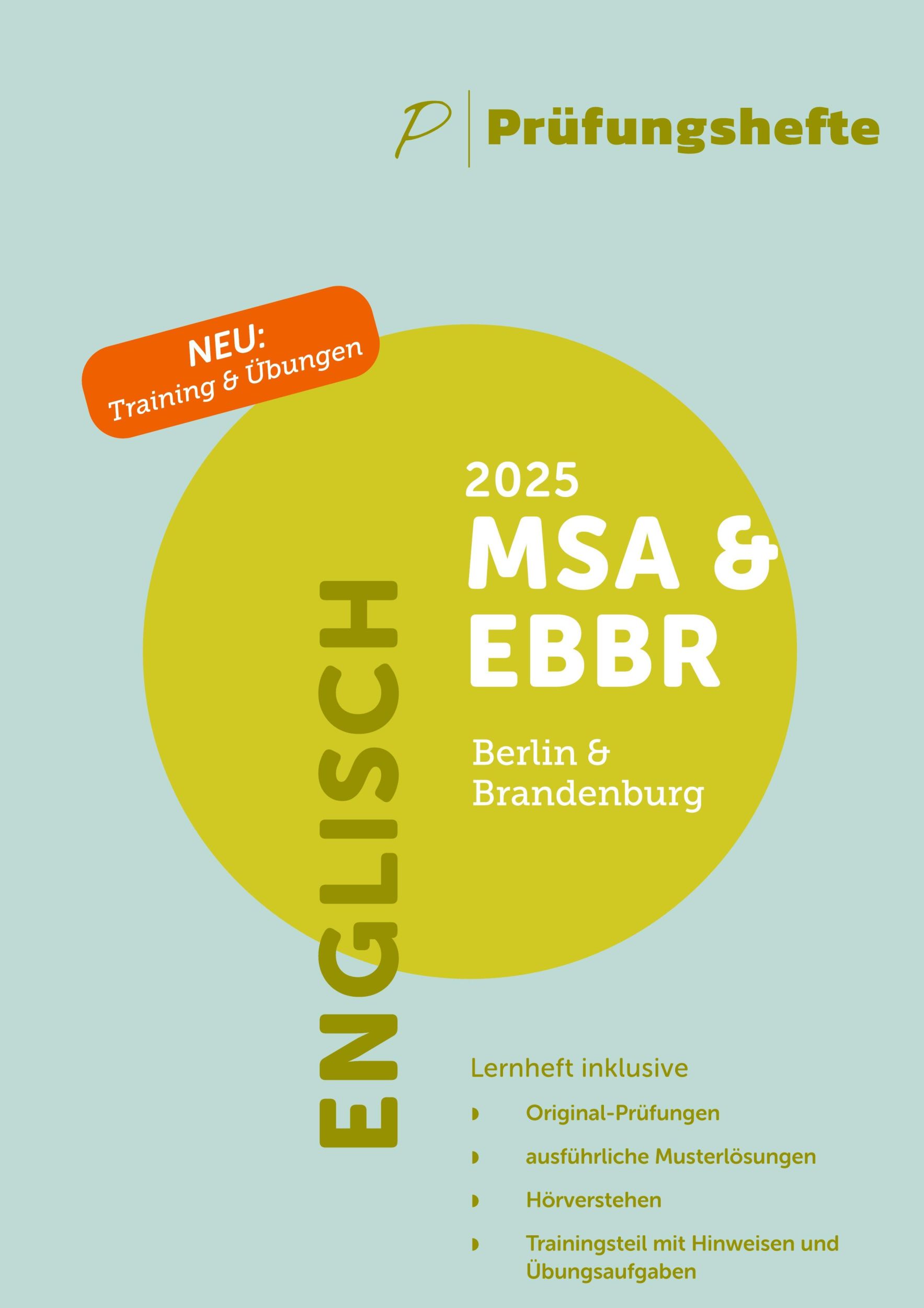 Cover: 9783911046145 | Prüfungsheft &amp; Training - 2025 Englisch MSA und eBBR - Berlin und...