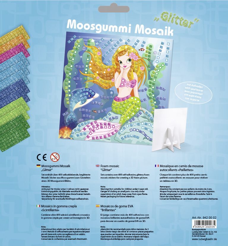 Cover: 4008525202035 | URSUS Kinder-Bastelsets Moosgummi Mosaiken Glitter Meerjungfrau,...