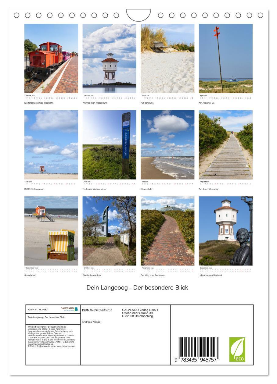 Bild: 9783435945757 | Dein Langeoog - Der besondere Blick (Wandkalender 2025 DIN A4...