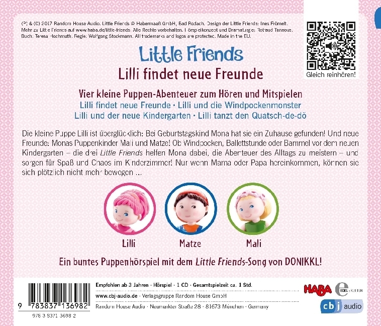 Bild: 9783837136982 | HABA Little Friends - Lilli findet neue Freunde, 1 Audio-CD | Audio-CD
