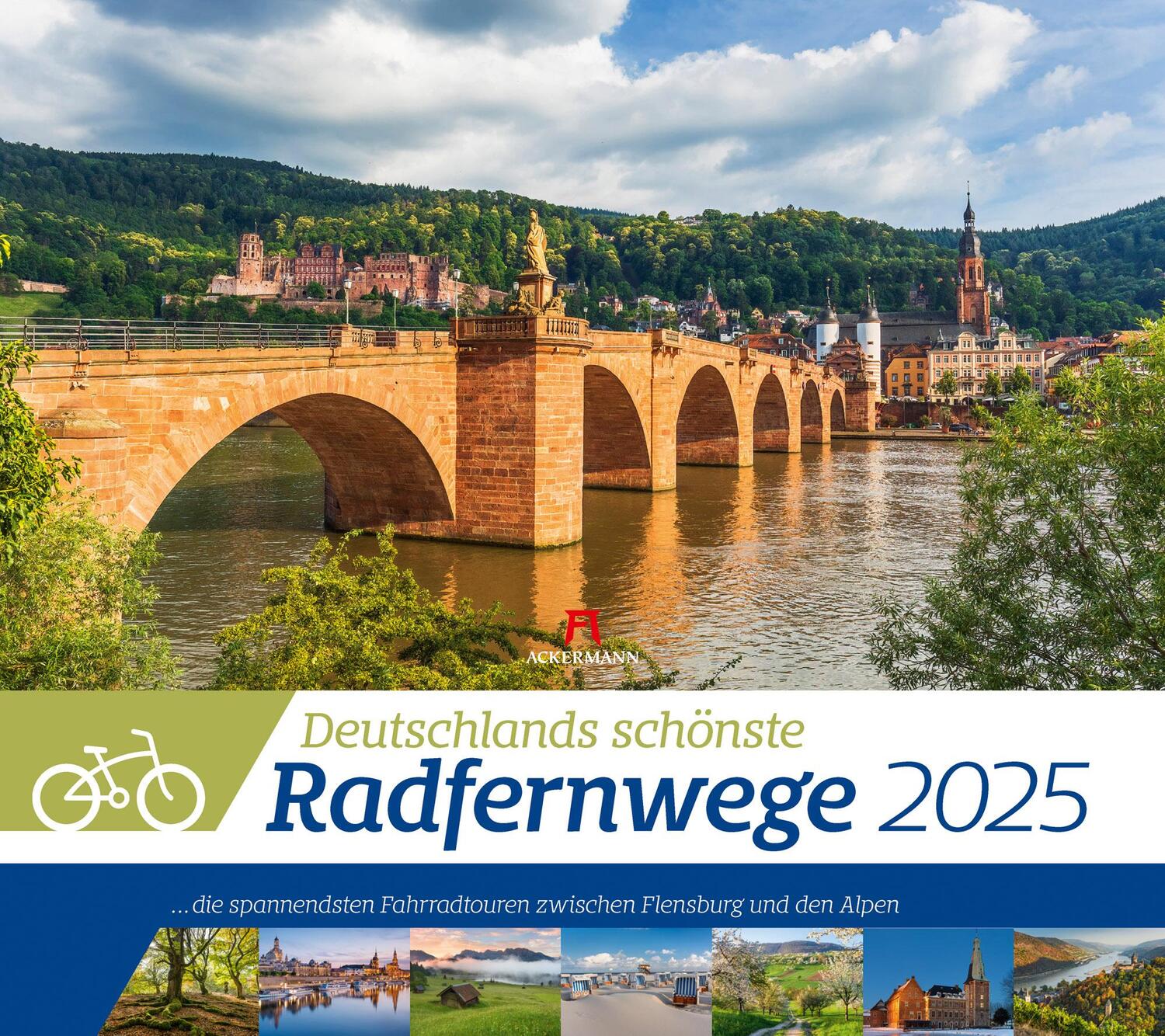 Cover: 9783838425252 | Deutschlands schönste Radfernwege Kalender 2025 | Kunstverlag | 14 S.