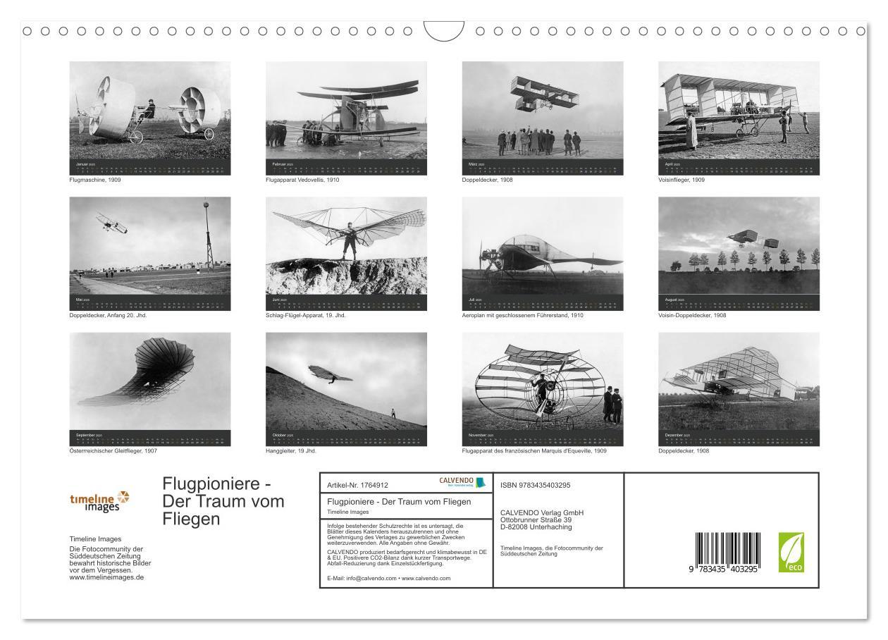 Bild: 9783435403295 | Flugpioniere - Der Traum vom Fliegen (Wandkalender 2025 DIN A3...