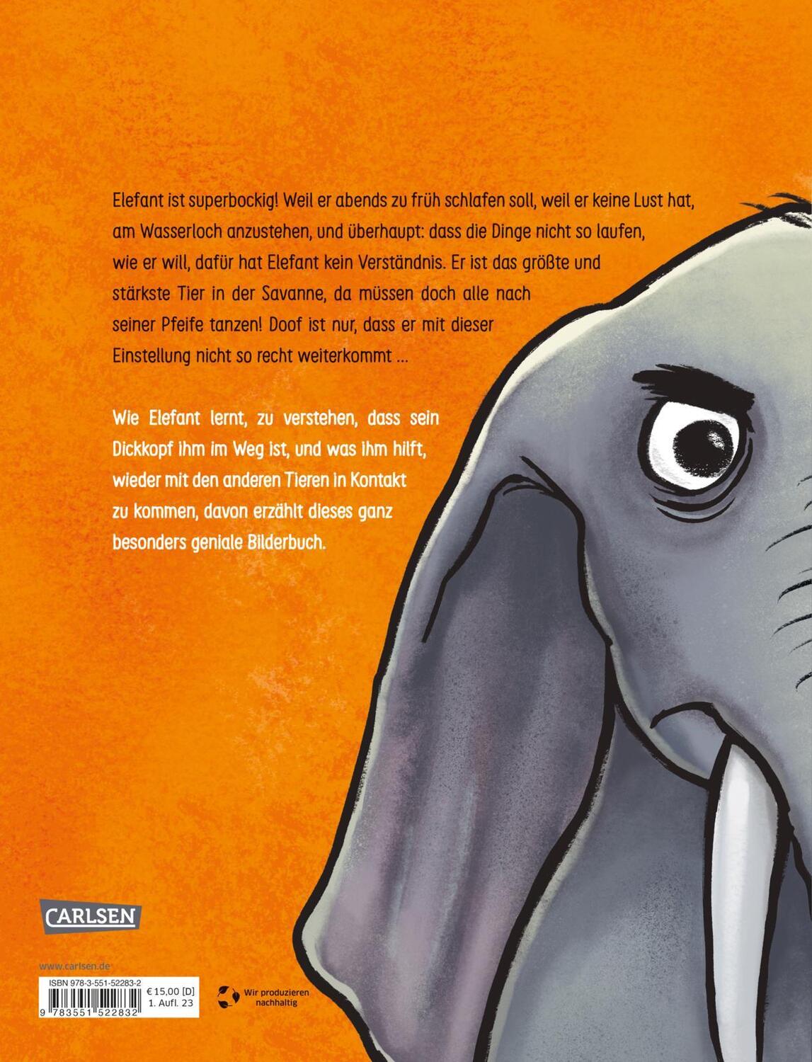 Rückseite: 9783551522832 | Elefant will durch die Wand | Britta Sabbag | Buch | 32 S. | Deutsch