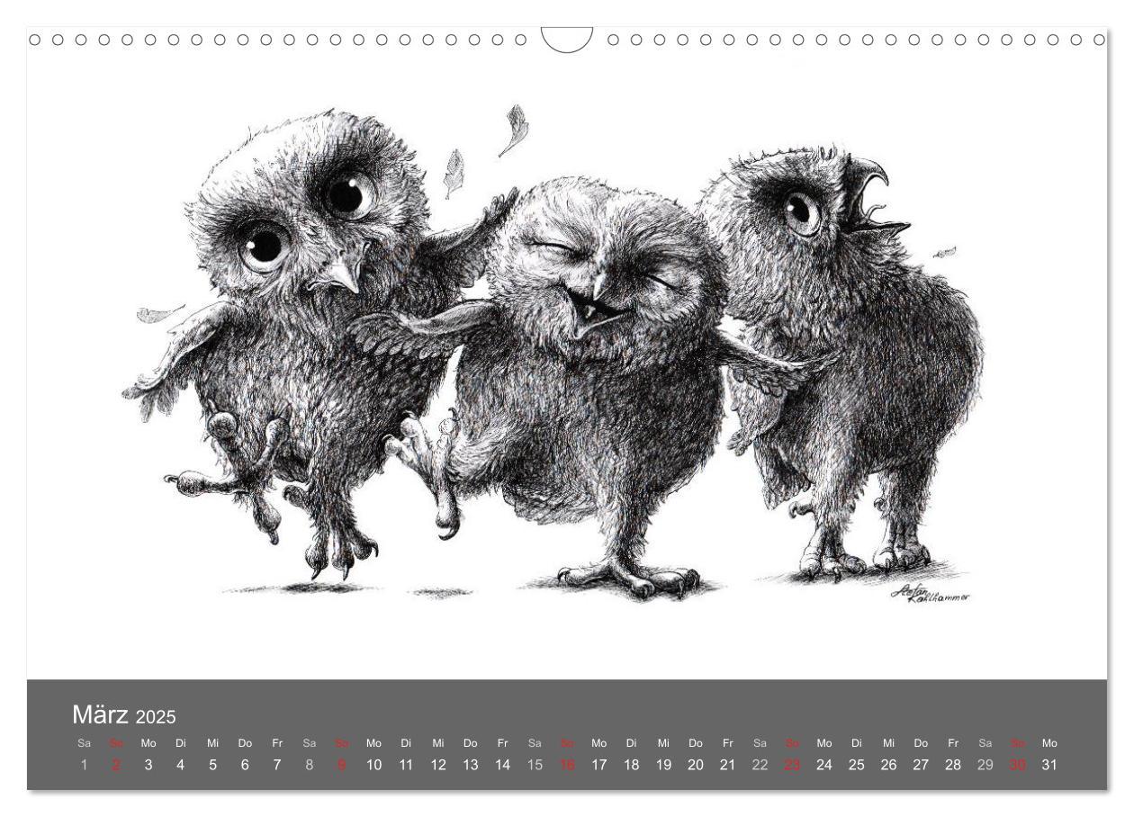 Bild: 9783435824830 | owls &amp; friends 2025 (Wandkalender 2025 DIN A3 quer), CALVENDO...