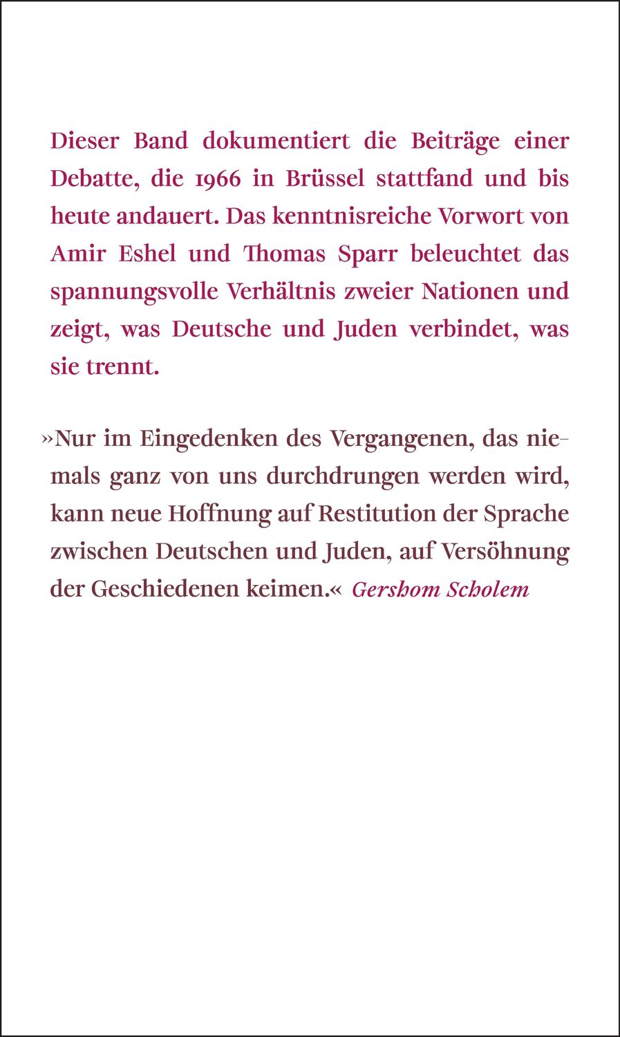 Rückseite: 9783633543281 | Deutsche und Juden | Dokumentation einer Debatte | Amir Eshel (u. a.)