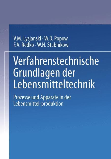 Cover: 9783642886096 | Verfahrenstechnische Grundlagen der Lebensmitteltechnik | Taschenbuch