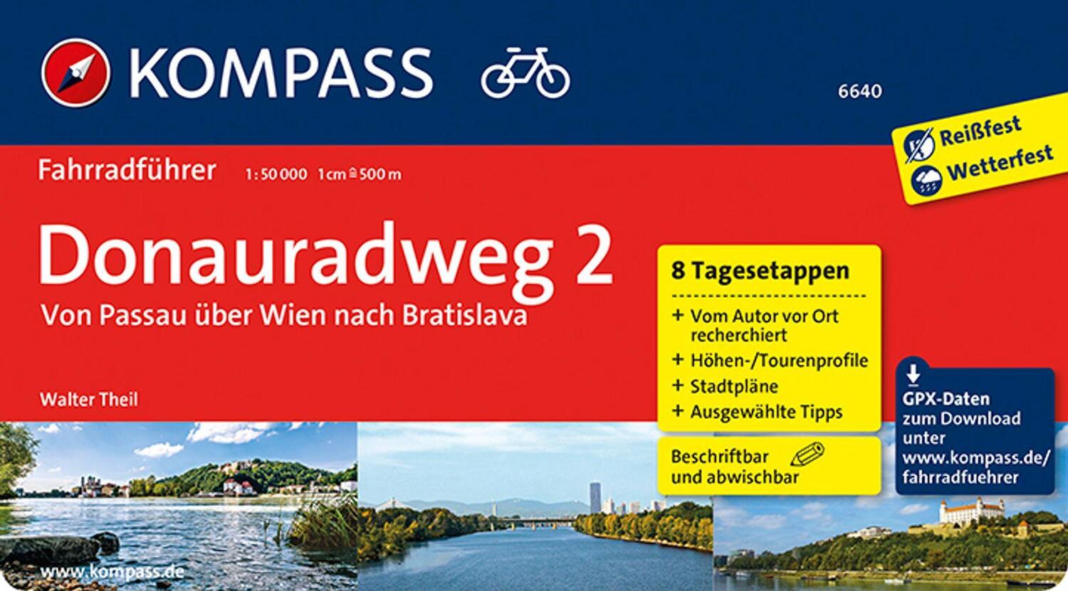 Cover: 9783990440568 | KOMPASS Fahrradführer Donauradweg 2, Von Passau über Wien nach...