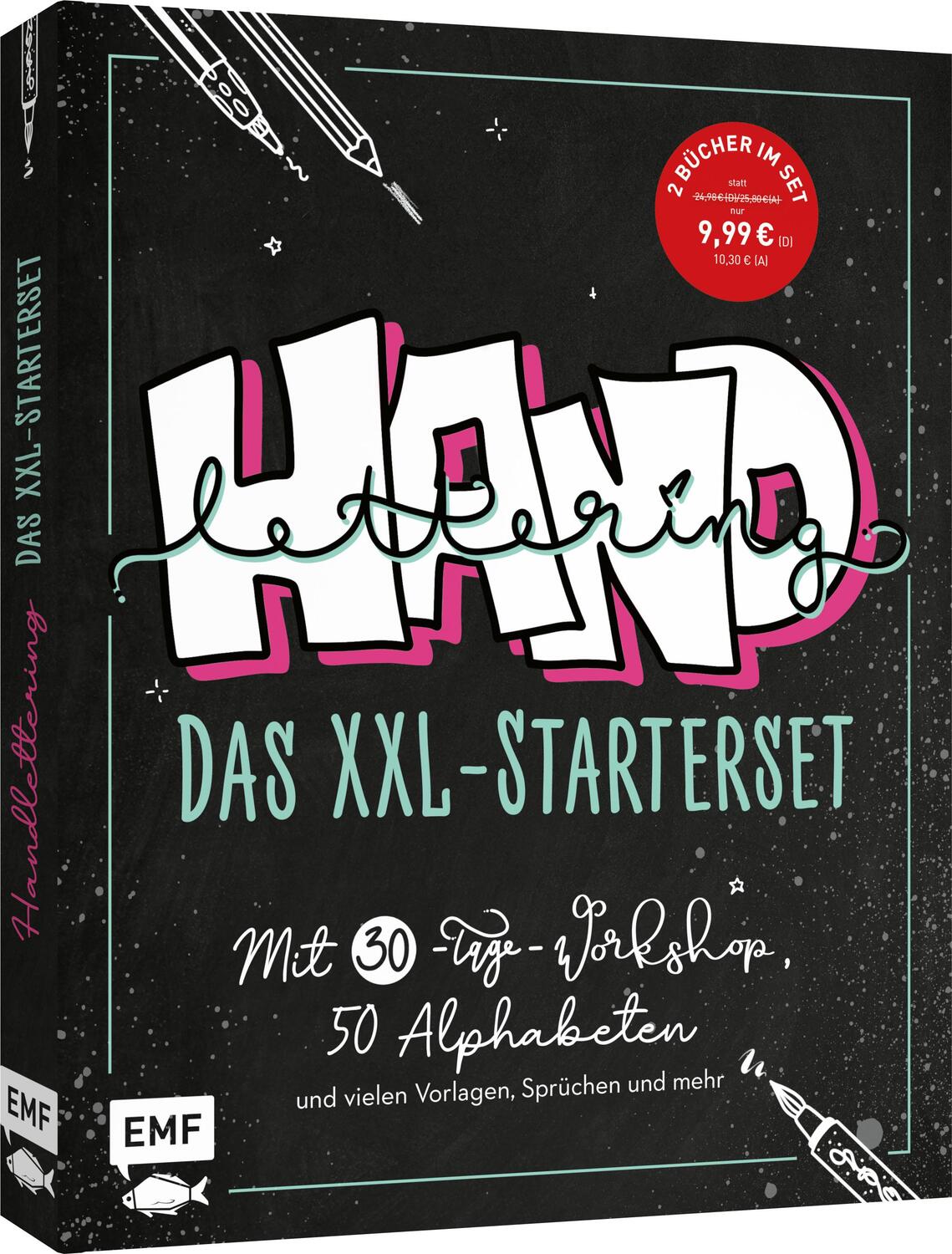 Cover: 9783745922783 | Handlettering: Das XXL-Starterset - Dein Anfänger-Set mit 2 Büchern...