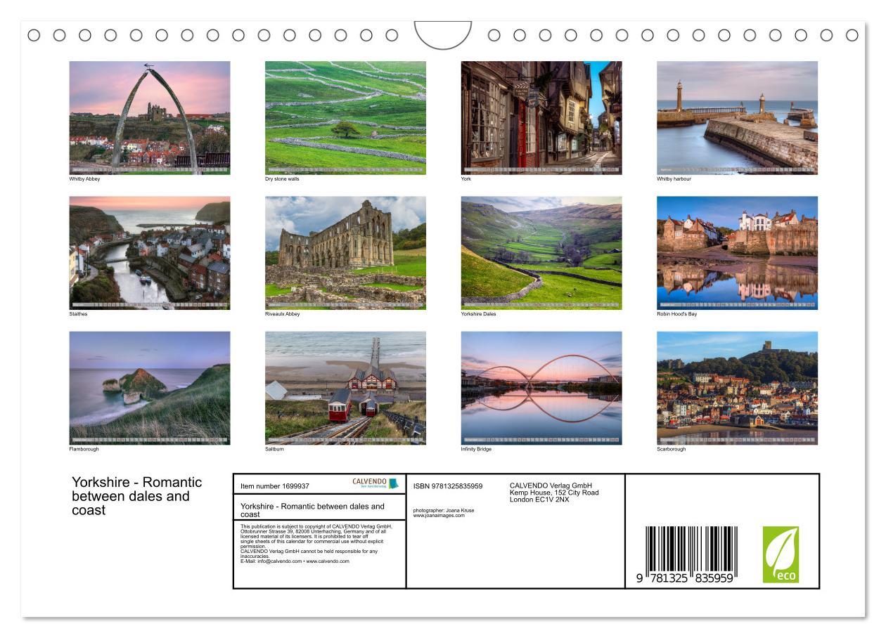 Bild: 9781325835959 | Yorkshire - Romantic between dales and coast (Wall Calendar 2025...