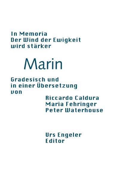 Cover: 9783905591088 | In memoria /Der Wind der Ewigkeit wird stärker | Biagio Marin | Buch