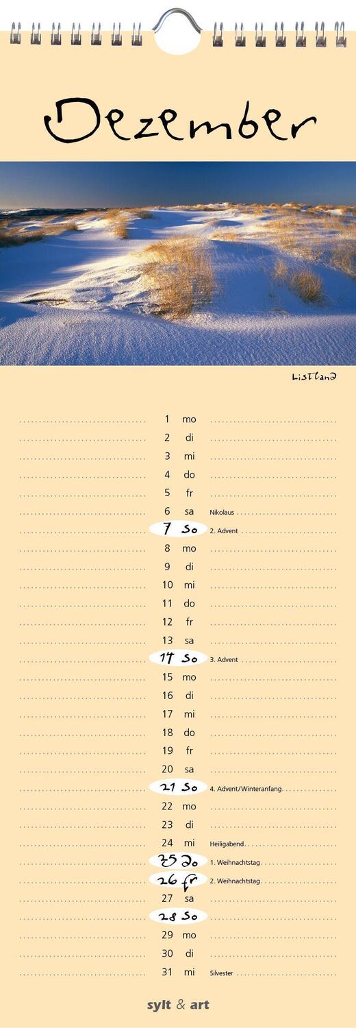 Bild: 9783944498584 | Sylt-die Insel 2025 Streifenkalender | Gernot Westendorf | Kalender