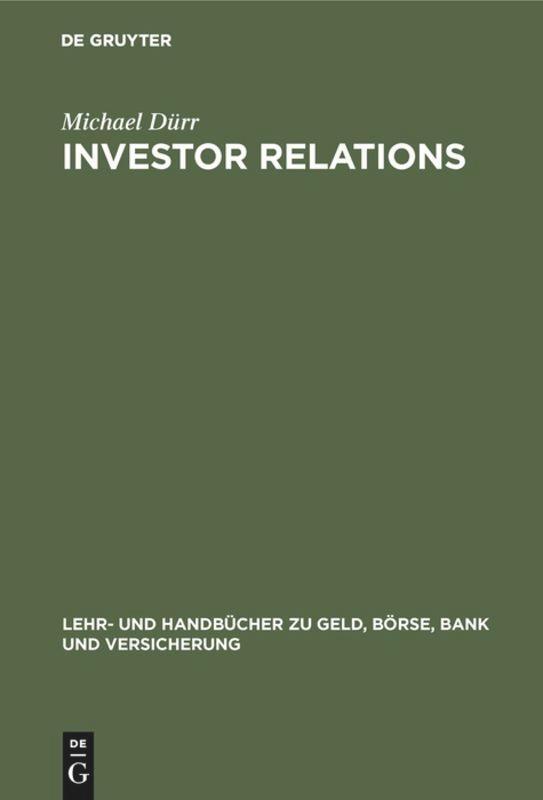 Cover: 9783486233445 | Investor Relations | Michael Dürr | Buch | ISSN | XIII | Deutsch