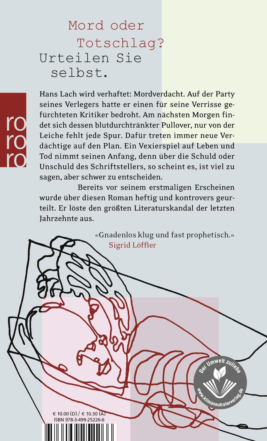 Rückseite: 9783499252266 | Tod eines Kritikers | Martin Walser | Taschenbuch | Paperback | 270 S.