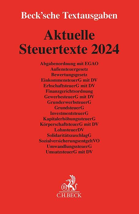 Cover: 9783406815355 | Aktuelle Steuertexte 2024 | Textausgabe | Taschenbuch | 1800 S. | 2024