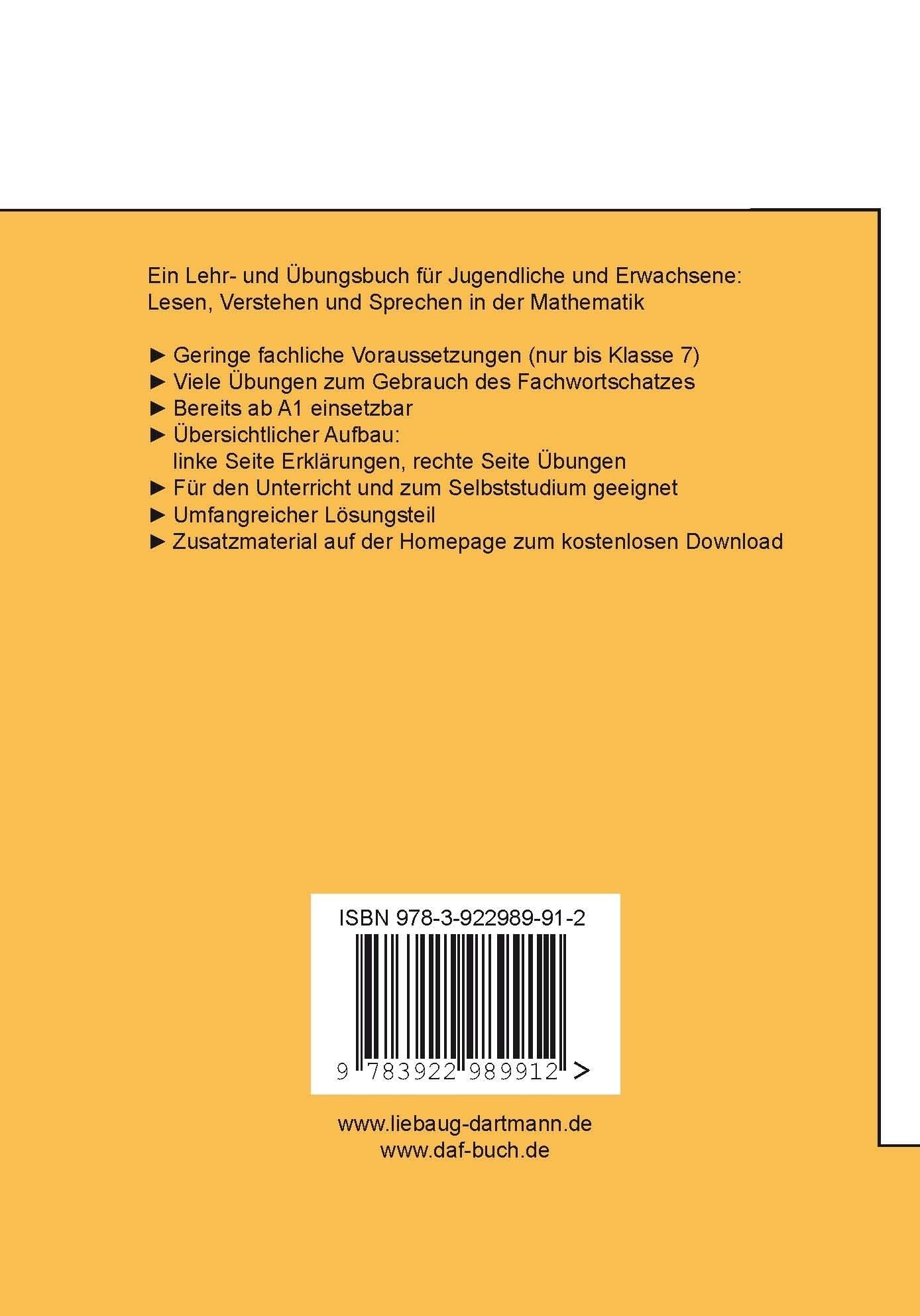 Rückseite: 9783922989912 | Wie spricht man in der Mathematik? Bd. 1 | Bruno Liebaug | Taschenbuch