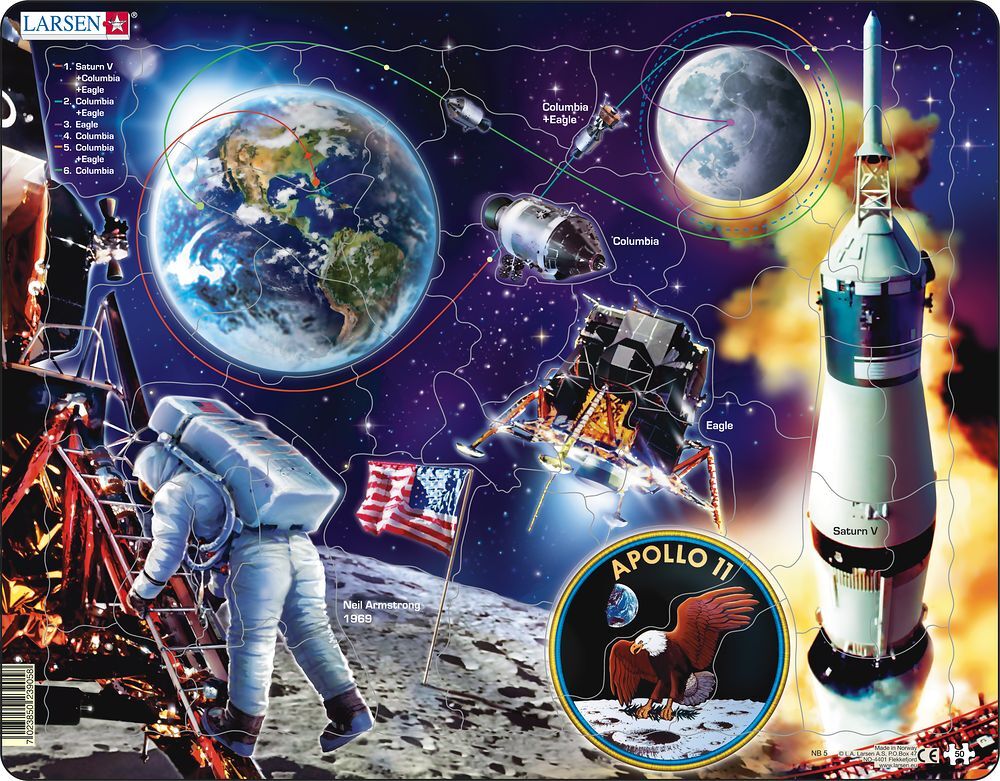 Cover: 7023852118931 | Puzzle - Raumfahrt Apollo 11 (neutral) | Puzzle | Larsen