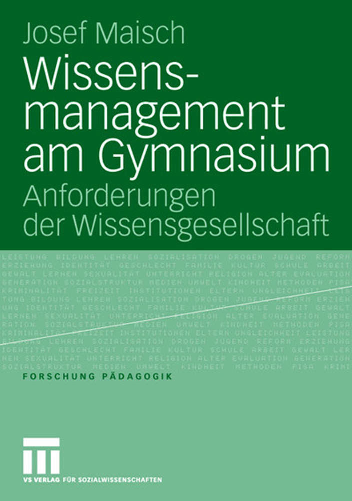 Cover: 9783531148793 | Wissensmanagement am Gymnasium | Anforderungen der Wissensgesellschaft