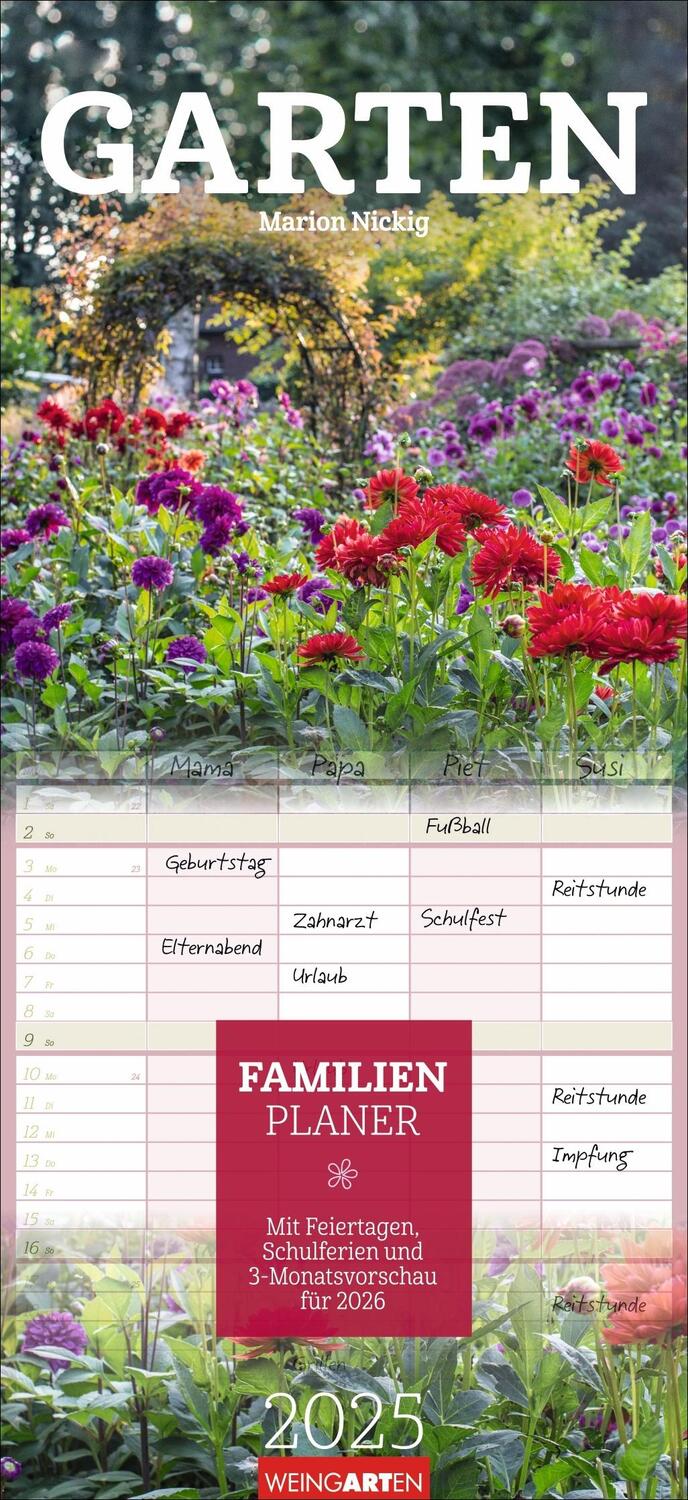 Cover: 9783839901052 | Garten Familienplaner 2025 | Kalender | Spiralbindung | 15 S. | 2025