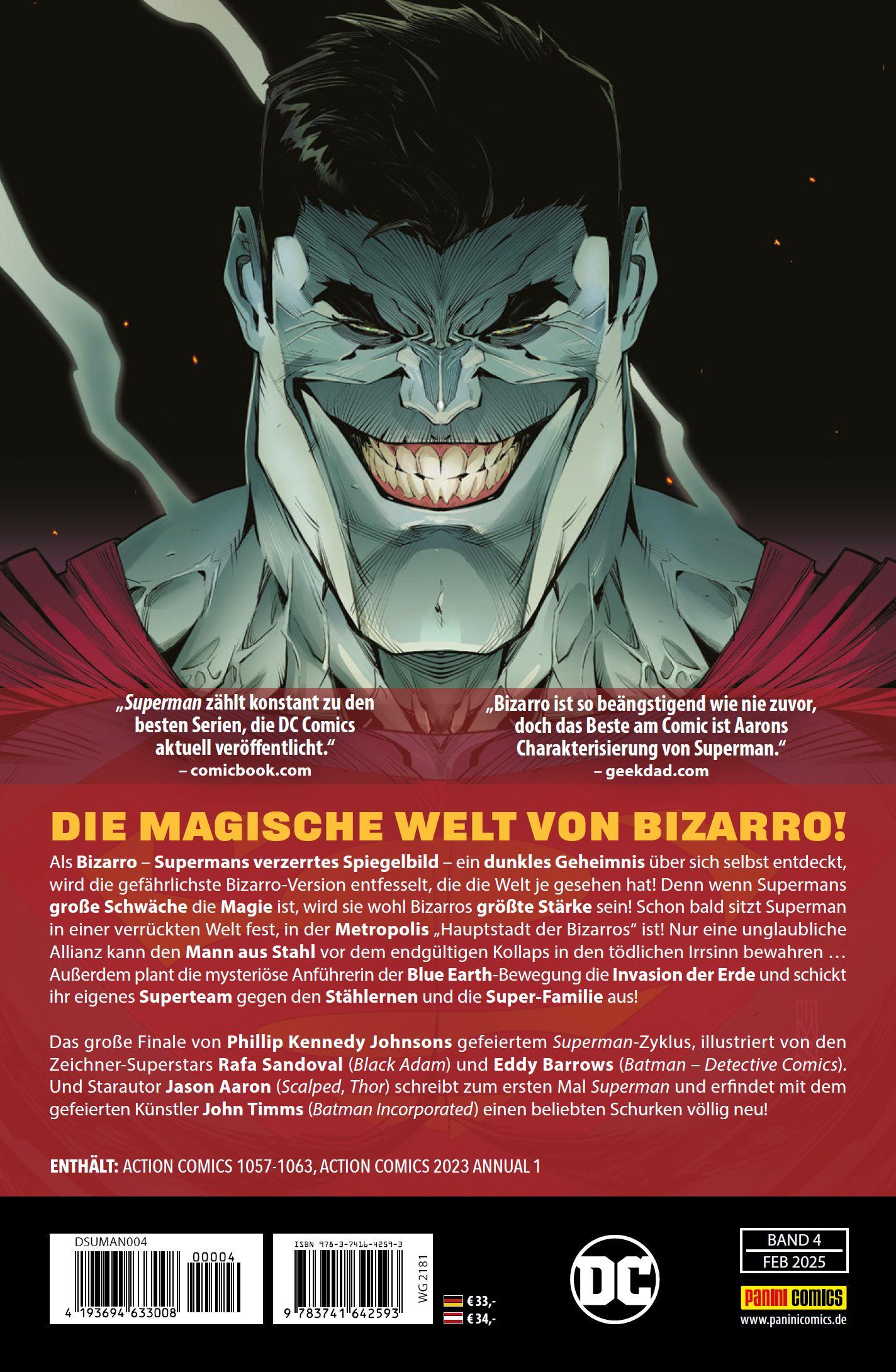 Rückseite: 9783741642593 | Superman | Bd. 4 (3. Serie): Die Bizzaro-Welt! | Jason Aaron (u. a.)