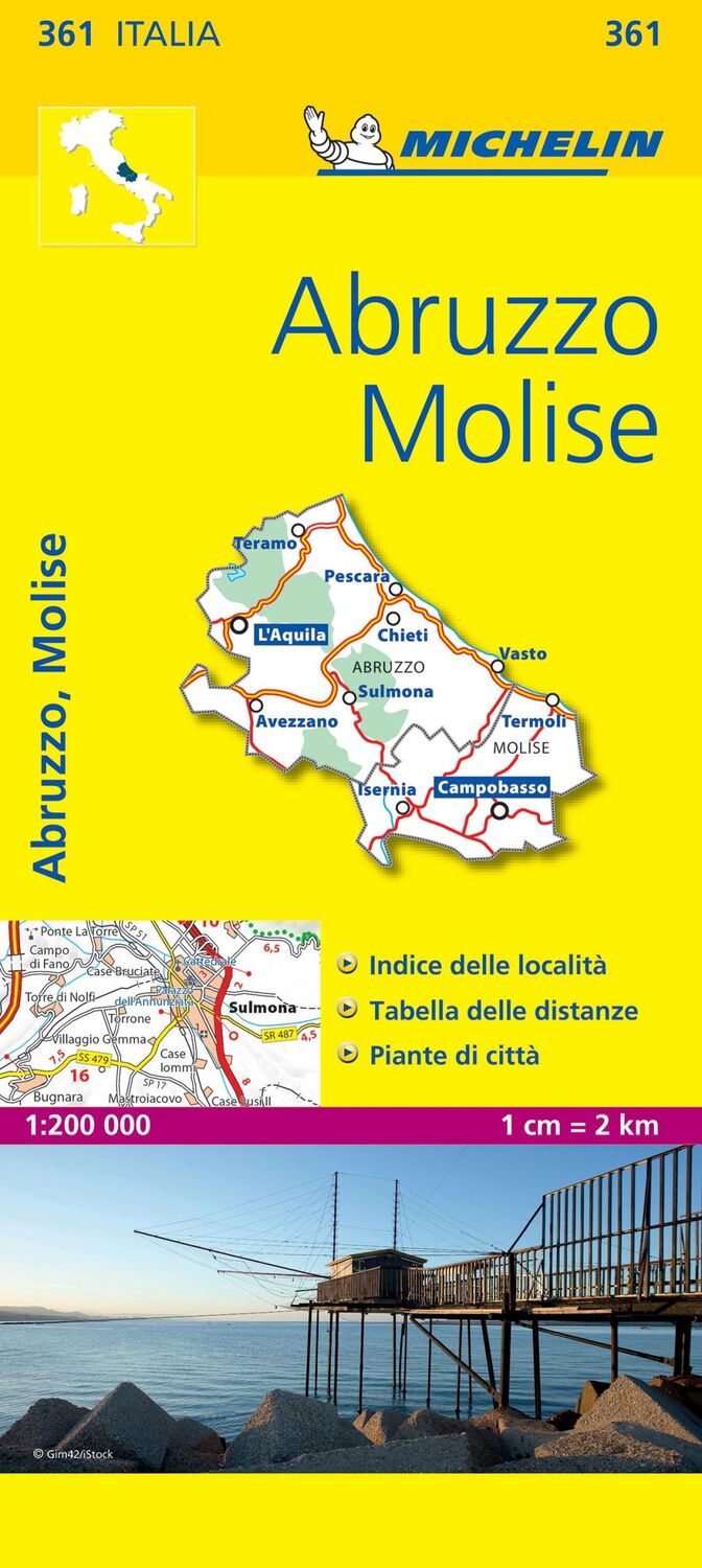 Cover: 9782067126701 | Abruzzo &amp; Molise - Michelin Local Map 361 | Map | Michelin | Englisch