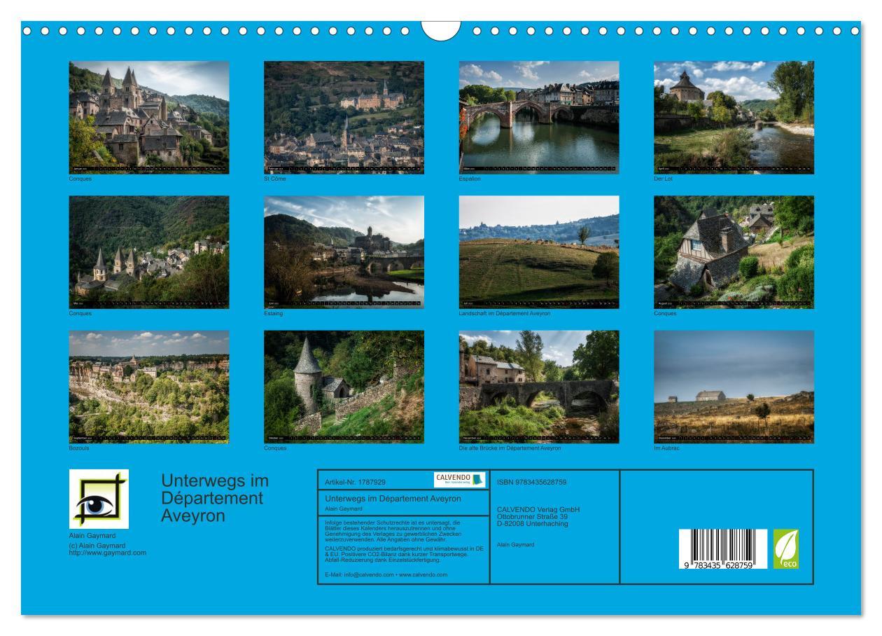 Bild: 9783435628759 | Unterwegs im Département Aveyron (Wandkalender 2025 DIN A3 quer),...