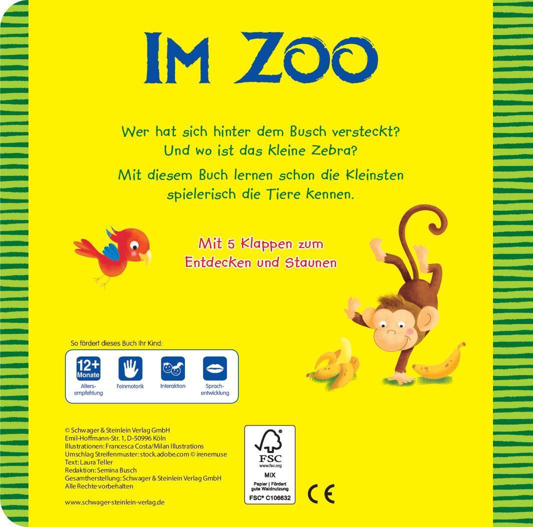 Rückseite: 9783849925246 | Kulleraugenbuch Im Zoo | Mit 5 Klappen | Verlag (u. a.) | Buch | 10 S.