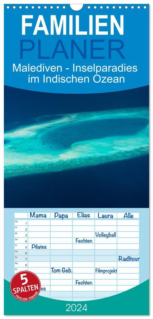 Cover: 9783675655843 | Familienplaner 2024 - Malediven - Inselparadies im Indischen Ozean...