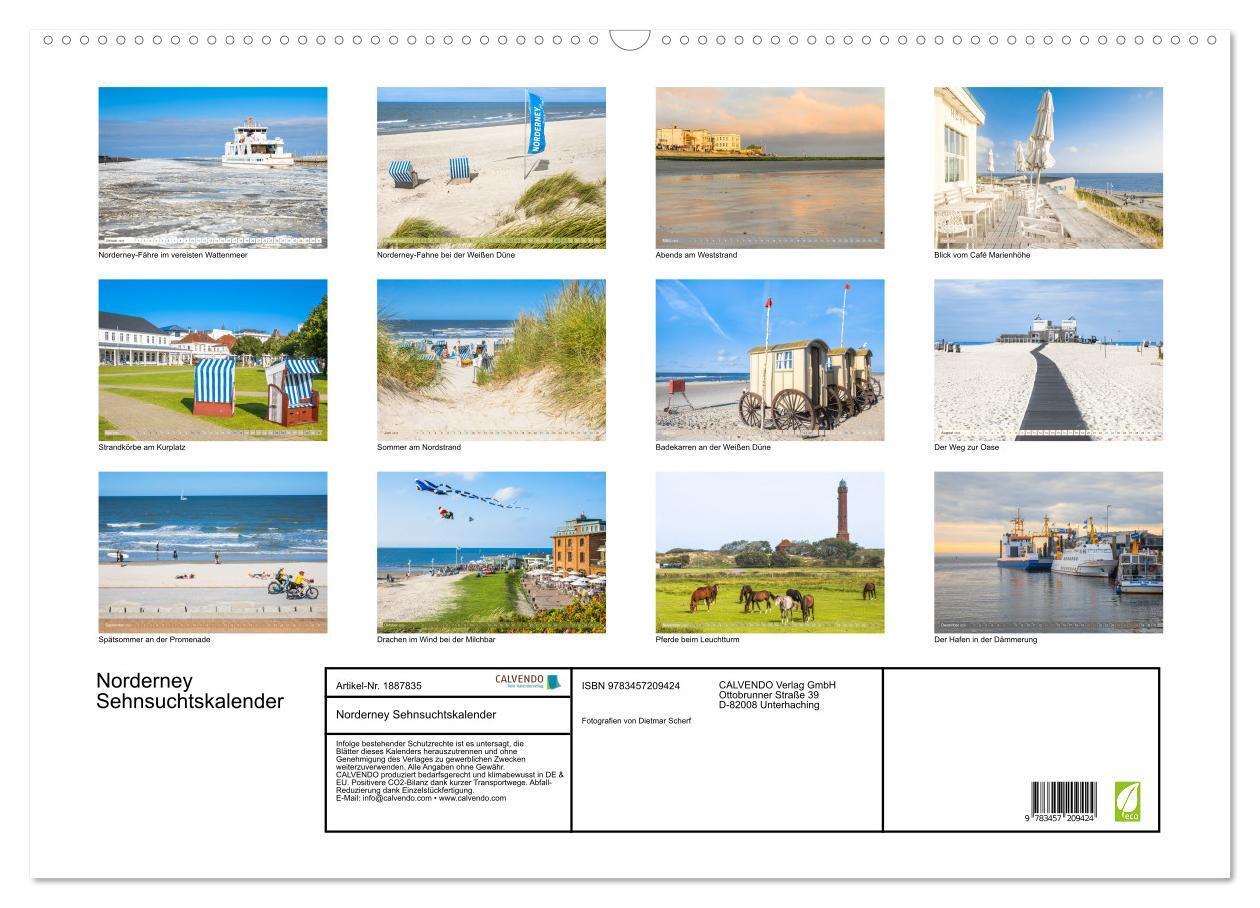 Bild: 9783457209424 | Norderney Sehnsuchtskalender (Wandkalender 2025 DIN A2 quer),...