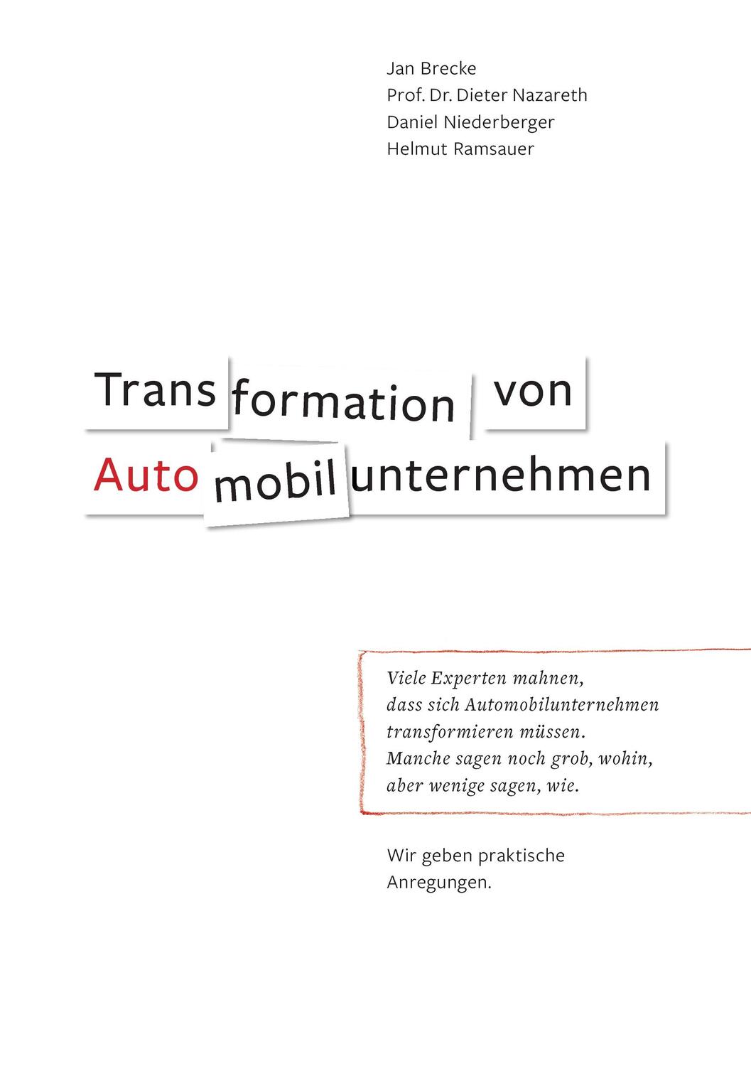 Cover: 9783744801027 | Transformation von Automobilunternehmen | Helmut Ramsauer (u. a.)