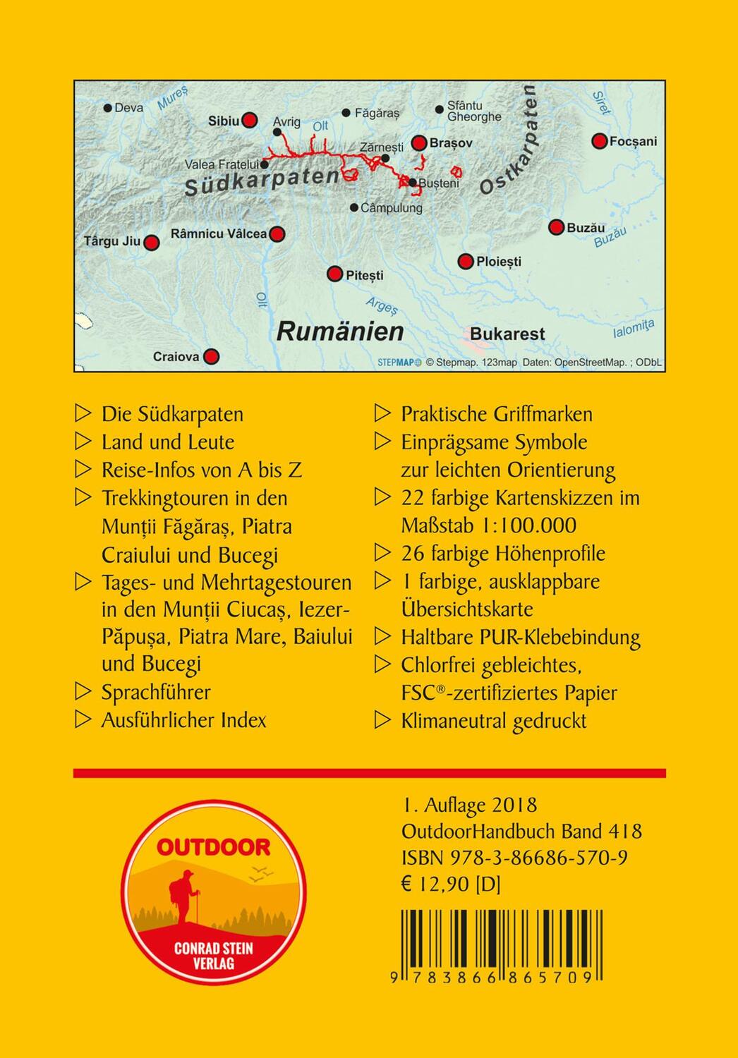 Rückseite: 9783866865709 | Rumänien | Trekkingklassiker in den Südkarpaten | Jonas Bublak | Buch