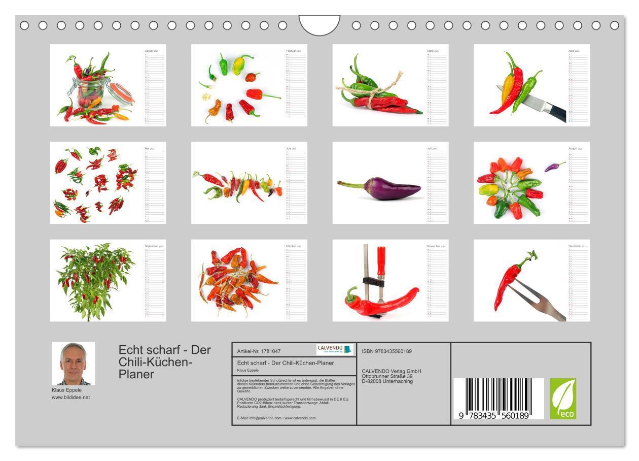 Bild: 9783435560189 | Echt scharf - Der Chili-Küchen-Planer (Wandkalender 2025 DIN A4...