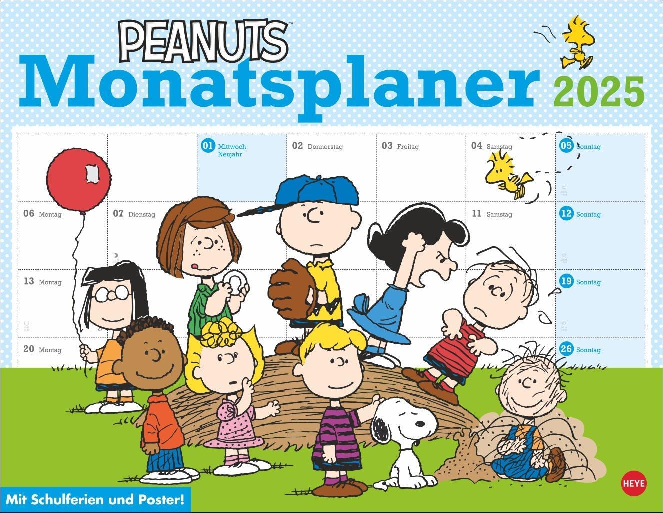 Cover: 9783756405244 | Peanuts Monatsplaner 2025 | Heye | Kalender | Spiralbindung | 15 S.