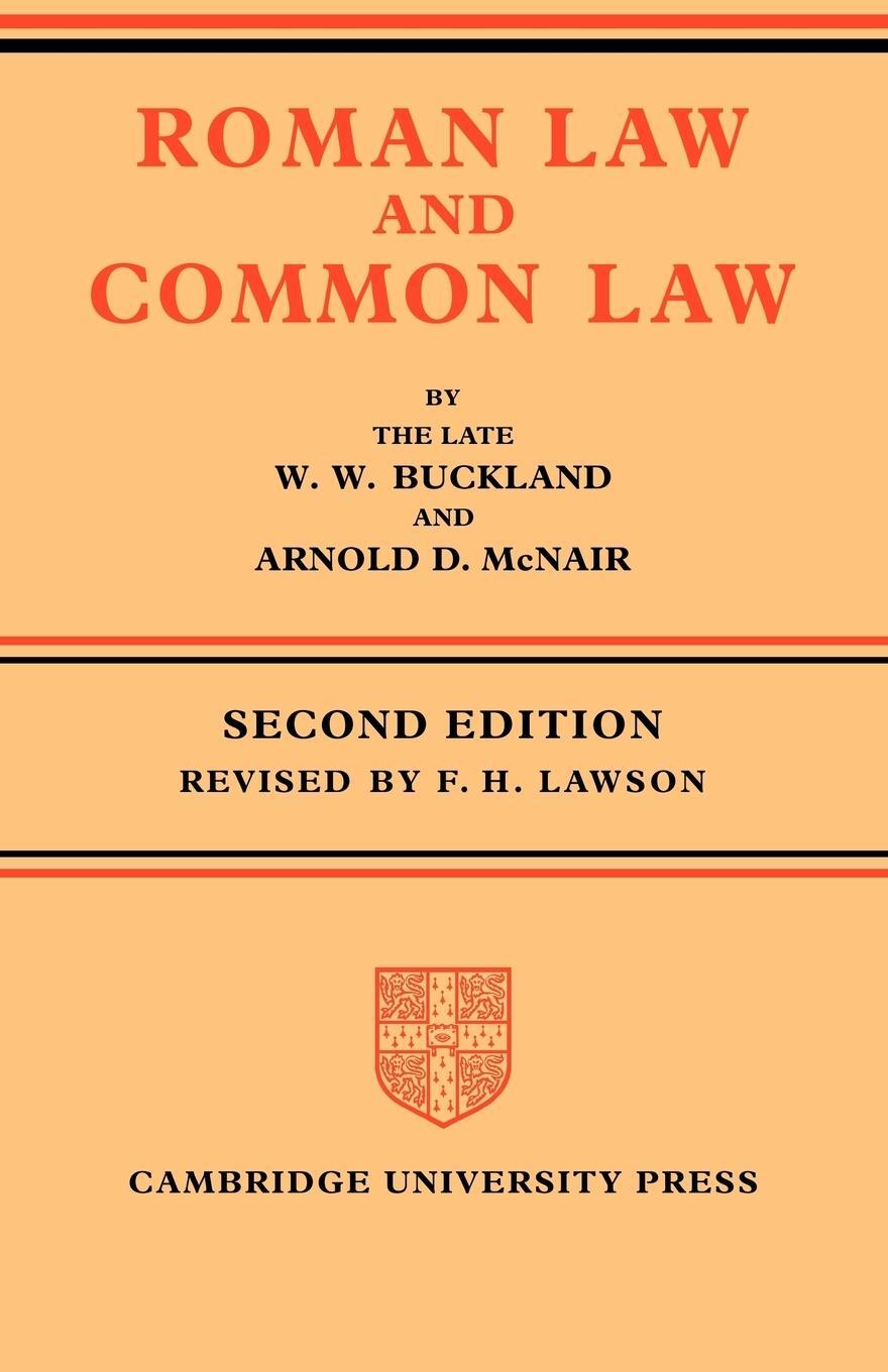 Cover: 9780521086080 | Roman Law and Common Law | A Comparison in Outline | Buckland W. W.