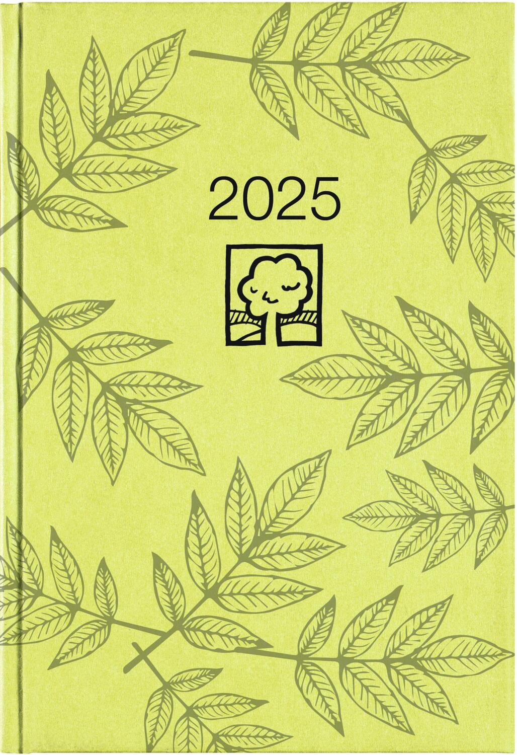 Cover: 4006928025251 | Buchkalender grün 2025 - Bürokalender 14,5x21 cm - 1 Tag auf 1...