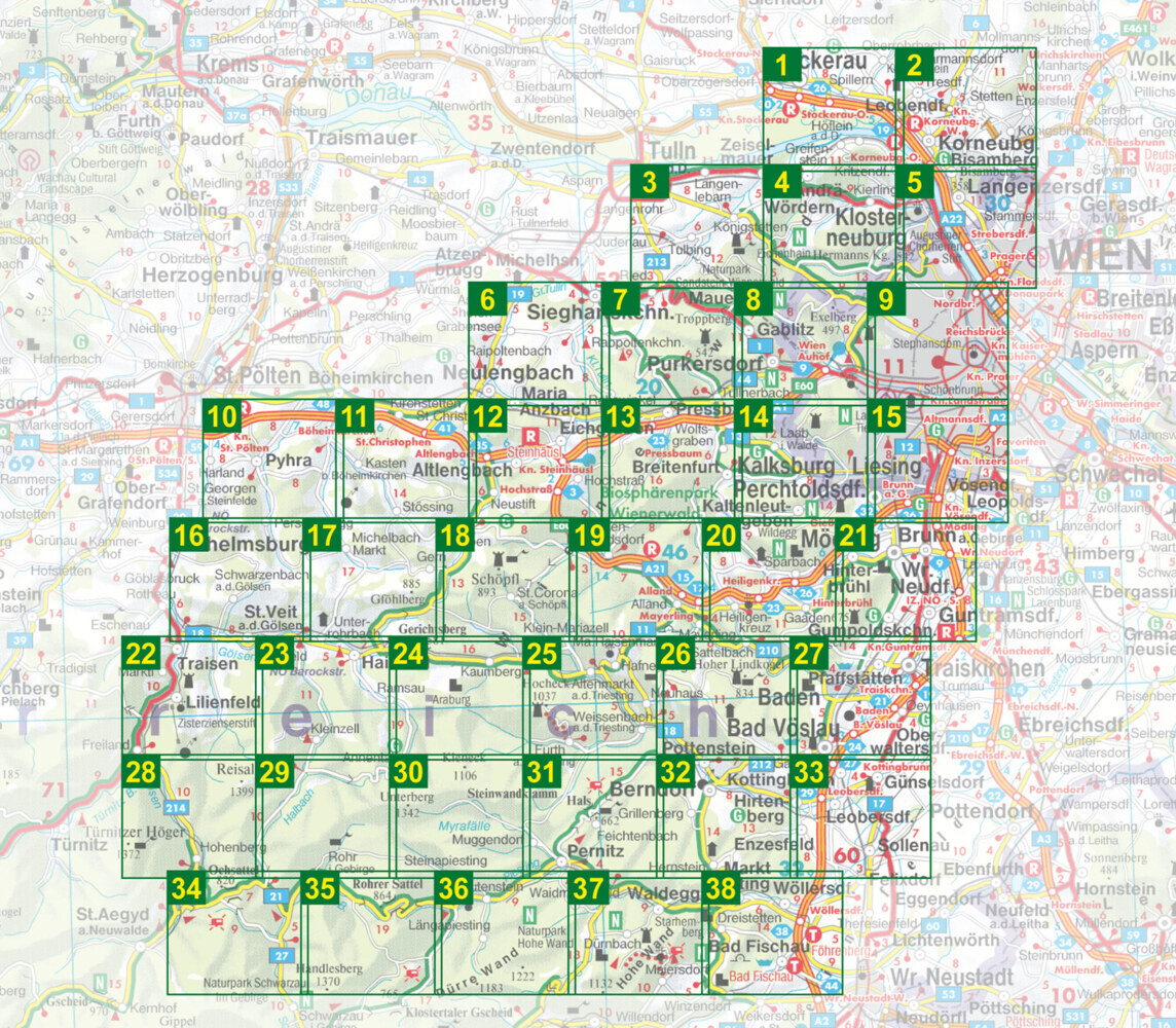 Bild: 9783707918601 | Wienerwald, Wanderatlas 1:40.000, Jubiläumsausgabe 2020 | Taschenbuch