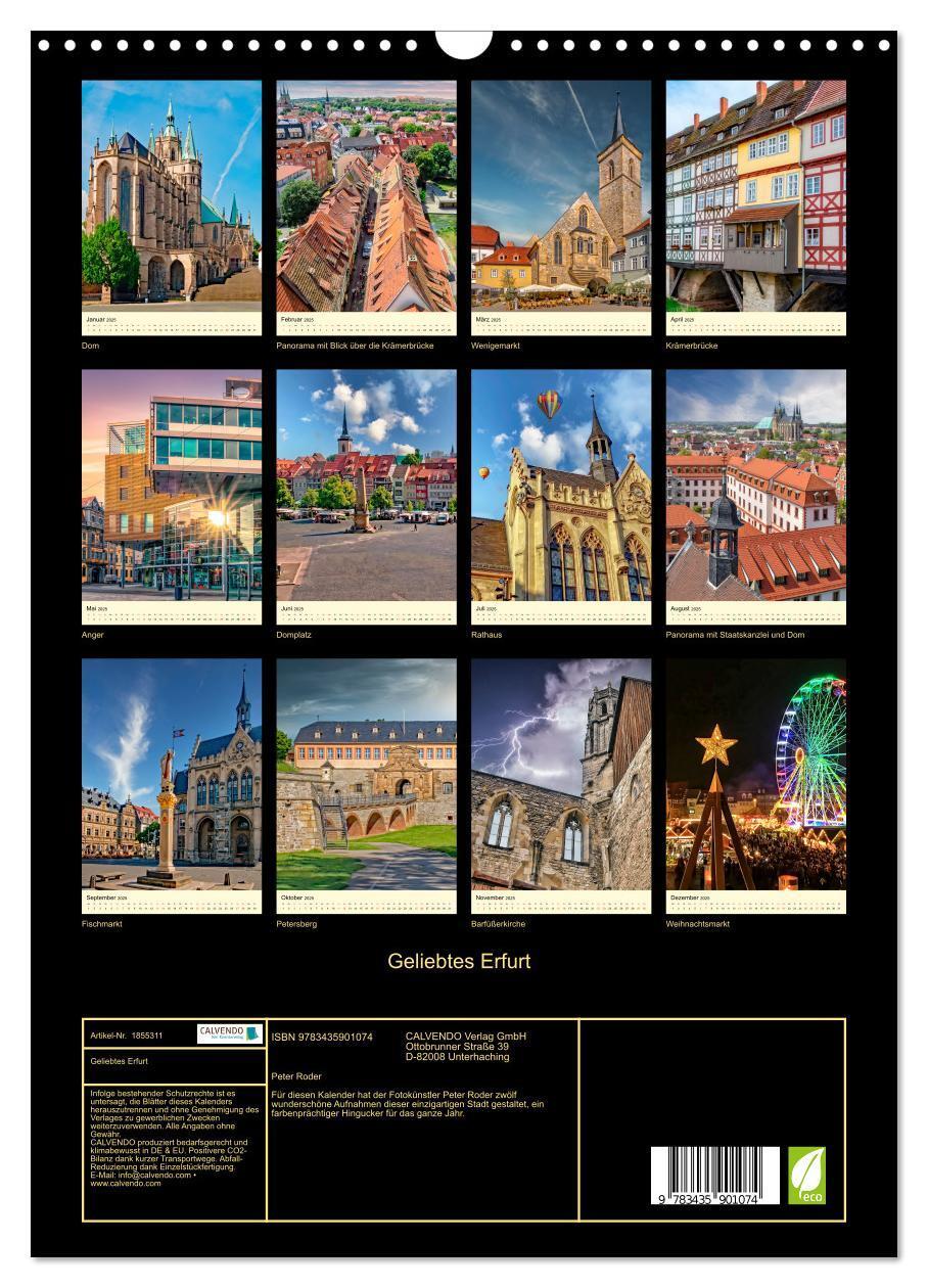 Bild: 9783435901074 | Geliebtes Erfurt (Wandkalender 2025 DIN A3 hoch), CALVENDO...