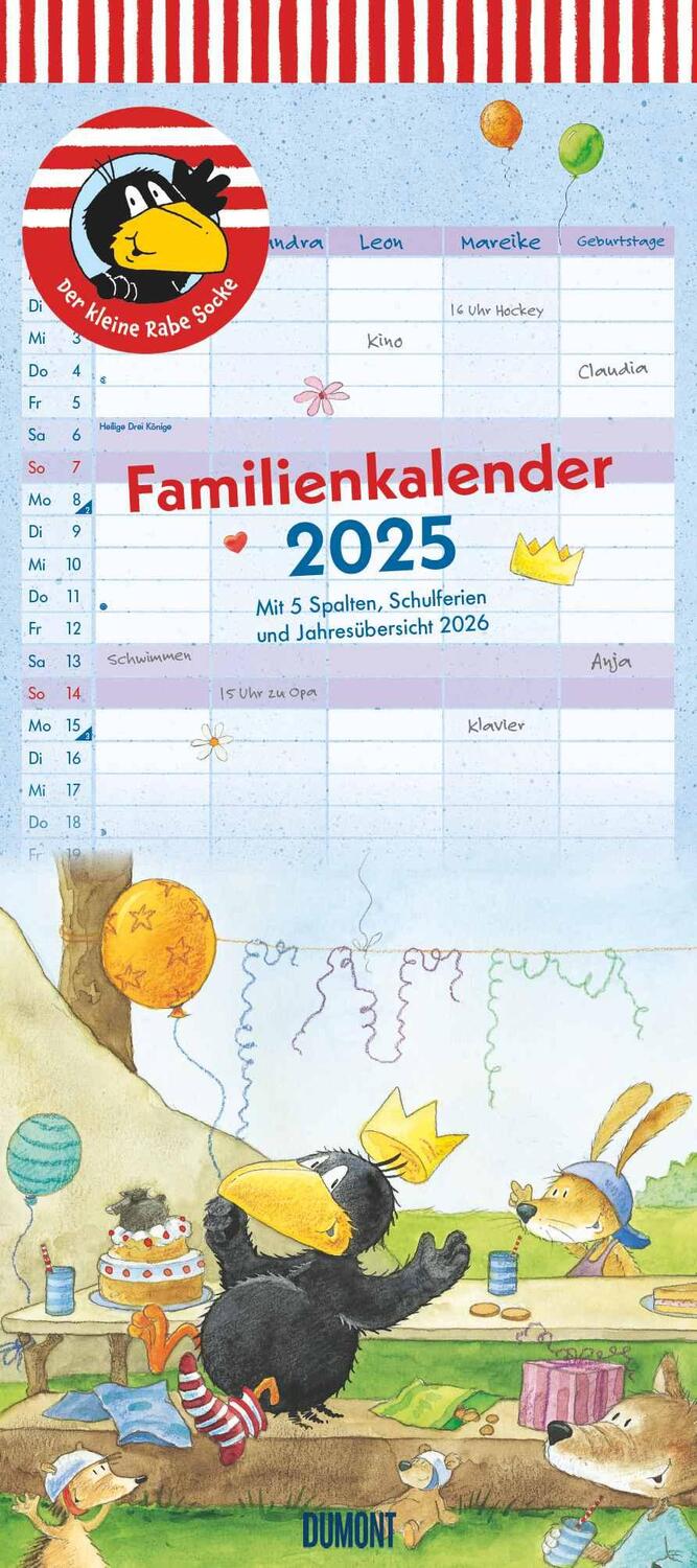 Cover: 4250809653693 | Der kleine Rabe Socke Familienkalender 2025 - Wandkalender -...