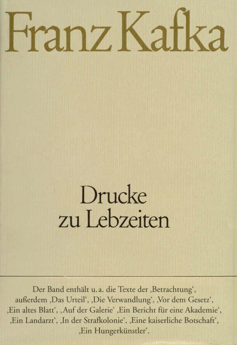 Cover: 9783100381552 | Drucke zu Lebzeiten | Franz Kafka | Buch | 463 S. | Deutsch | 1994